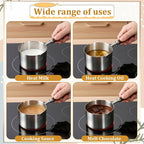 2 Pcs 8.5 oz/4.2 oz Mini Food Grade Stainless Steel Butter Warmer, Mini Food Warmer with Dual Spouts, Small Milk Saucepan with Wood Handle, for Coffee Milk Warming Chocolate Butter Melting