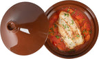 Restaurantware-Terra Tek 26 Ounce Terracotta Tagine Pot, 1 Microwavable Tagine Pot - Glazed Interior, Oven-Ready, Terracotta Serving Dish, Dishwashable, For Cooking And Serving
