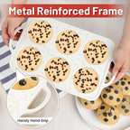 CAKETIME Large Muffin Pan, Metal Reinforced Frame 3.5 Inch Jumbo Silicone Muffin Pan Nonstick 6 Cups for Baking Jumbo Muffin, Frittatas, Jumbo Cupcakes 2 Pack Confetti