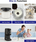 12-in-1 Ice-Cream Maker Machine - 11 Preset Programs & Self-Cleaning, Healthy Frozen Yogurt Maker for Gelato, Slushies, Sorbet, Mix-ins & More, Includes (2) Pint Containers, Mother's Day
