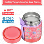 10oz Soup Thermo for Hot Food Kids,Lunch Thermo Kids Food Jar with Spoon Hot Insulated Food Containers,Leak Proof Stainless Steel Wide Mouth Lunch Thermo Jar for School(Pink-Mermaid)