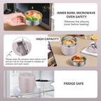 wiwens Thermo Food Jar for Hot Food Adults 32OZ Soup Thermo Lunch Containers Wide Mouth Vacuum Insulated Stainless Steel Leakproof Bento Box with Spoon (Purple)