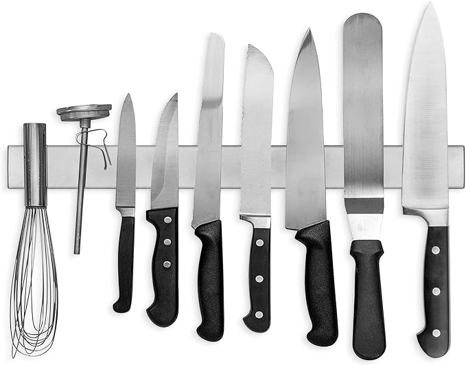 Modern Innovations 18 Inch Stainless Steel Magnetic Knife Bar - Use as Knife Holder, Rack, Strip, Kitchen Utensil and Tool Holder