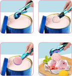 Ice Cream Scoop, 2Pcs Stainless Steel Rose Gold Cookie Scoop with Trigger Melon Baller Scooper Cones, Specialty Tools and Gadgets, Ice Cream Spoon Food Scoop for Frozen Yogurt Sundaes Fruit Cookie