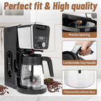 12 Cup Coffee Pot Replacement for Ninja Coffee Maker CFP101 CFP201 CFP301 CFN601 CFP250A CFP300 CFP307, Glass Carafe Replacement with Brew-Through Lid, Ninja Coffee Pot Replacement with Sturdy Handle