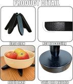 Natural Foldable Black Walnut Wooden Trivet Set - 4 Trivets + 1 Stand for Hot Dishes, Pot, Bowl, Teapot, Hot Pot Holders (White ﻿)
