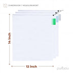 purifyou Set of 3 Premium Reusable Produce Bags, Washable Farmers Market Bags for Fruits, Vegetables, Groceries, Kitchen Storage, Home Storage, Toy Organizer, Lightweight Mesh Bags (12x14in)