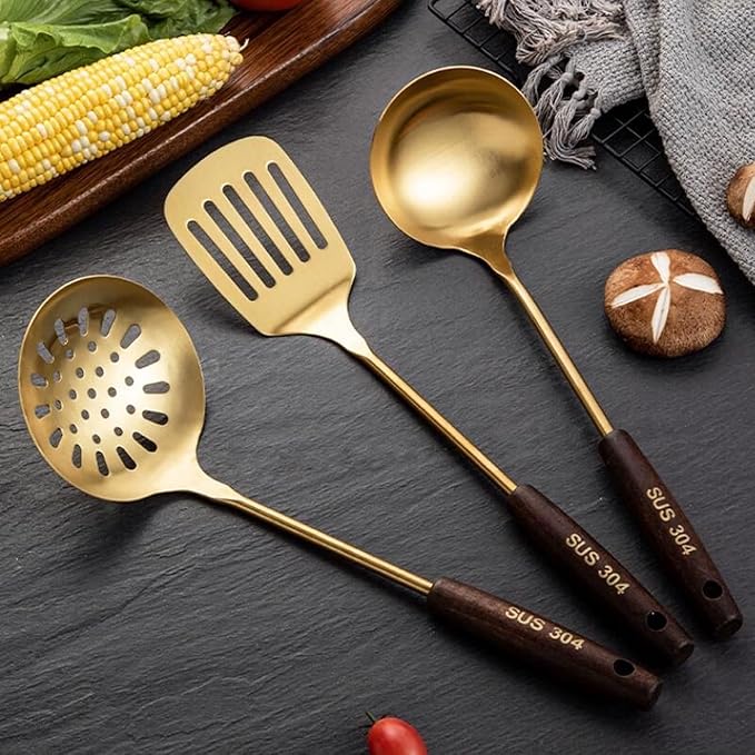 Kitchen Utensils Set，Cooking Utensils Kitchen Tools Gadgets 3 Pieces Sets Spoons for Cooking Spatulas Stainless Steel Cooking Utensils Spatulas Spoons