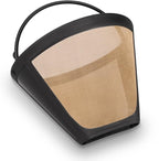 NRP Classic #4 Gold-tone Coffee Filter Universal for Cuisinart Coffeemaker 8-12 cup Cone shape with oval rim Permanent Filter