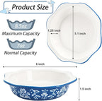 Bekith 4 Pack Ceramic Mini Pie Pans, 6 Inches Fluted Dish Pie Plate, Nonstick Small Quiche Baking Dish Mini Tart Pan, Microwave & Oven Safe