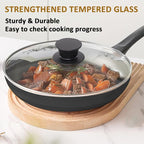 Glass lid for Large Pots and Pans, 14 Inch Cover for Replacement, Commercial Lid for Cookware, Frying Pans, Stockpot, Dishwasher safe and oven safe up to 400°F Fit Inner Dia14 to 14.4 Inch