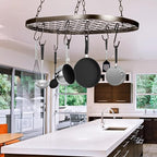 20 Inch Pots and Pans Organizer Hanging Rack Pot and Pan Organizer with 20 S Hooks for Home, Restaurant, Kitchen Cookware, Utensils, Books, Household(Bronze)
