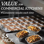 (55 Pack) 1LB Mini Foil Loaf Pans - 1 Pound Disposable Aluminum Baking Pans for Individual Bread, Cake, Meatloaf - Small Loaf Pans with Liners, Small Bread Tins 6 x 3.5 x 2