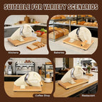 Upgrade Manual Bread Slicer for Homemade Sourdough Bread, Adjustable Thickness with Stainless Steel Serrated Blade, Even Slicing Guide, Non-Slip Suction Cups – Ideal for Home Kitchens and Bakeries