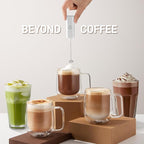 Mini & Mighty Milk Frother Wand – Powerful Handheld Coffee Frother, Battery Operated Drink Mixer – Compact Pocket Size – Detachable Whisk for Latte, Cappuccino, Matcha, Hot Chocolate – White