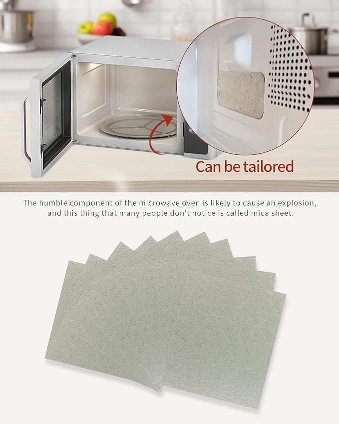 10 PCS Waveguide Cover, Universal Mica Sheet for All Microwave Oven, Cut to Size, 150X120mm, 10 Pack