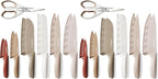 Astercook Knife Set, 13 Pieces Kitchen Knives Set with Healthy Anti-Rust Coating, Dishwasher Safe, Stainless Steel Chef Knife Sets with 6 Blade Guards, Perfect Holiday Gifts for Kitchen (Pack of 2)