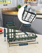 Consumest Sponge Holder for Kitchen Sink - Kitchen Sink Caddy Organizer with Removable Drip Tray for Countertop Dish Soap Dispenser Brush Storage Accessories 304 Stainless Steel, Green