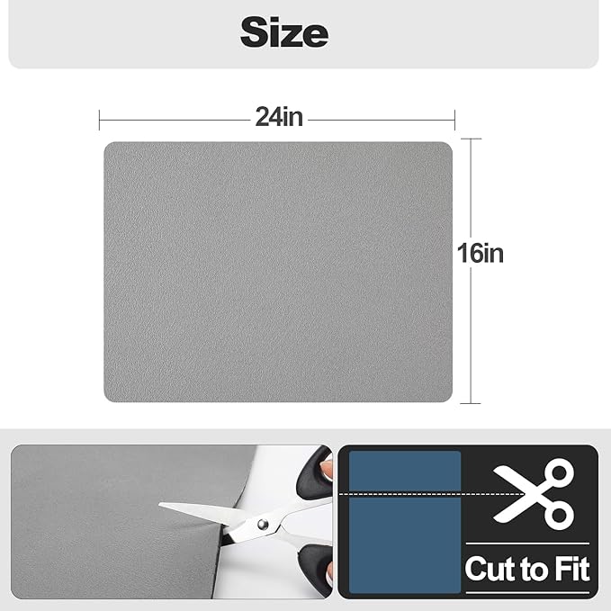 Ecotrim - Dish Drying Mat for Kitchen Counter | Coffee Bar Mat for Countertops | Heat Resistant Drainer Mat with Non-slip Rubber Backed | Hide Stain Kitchen Absorbent Draining Mat | Grey 16"x24"