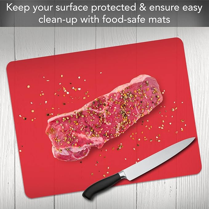 Cut N' Funnel Multi-Color Flexible Plastic Cutting Board Mats 4 Pack Made in the USA Colored Coded, BPA Free, 11.5” x 15”