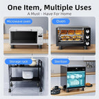 Microwave Risers - Adjustable Height (1.6in-2.6in) Microwave Oven Feet, 4-Pack Non-Slip Microwave Cooling Stand for Small Appliances (Microwave, Air Fryer) & Furniture (Sofa, Table) Black
