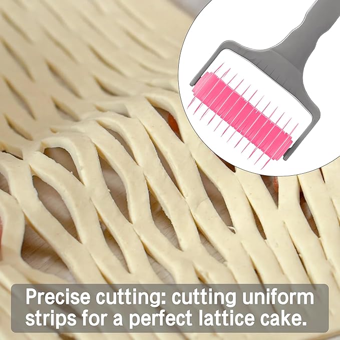 Pastry Lattice Roller Cutter, Pastry Cutter Roller DIY Baking Tool for Dought Cookie Pie, Crust Pastry Wheel for Cutting, Baking & Cooking Tool for Apple Pie Crust or Ravioli Pasta