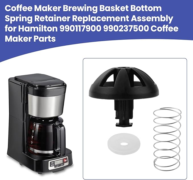 Coffee Maker Brewing Basket Spring Loaded Stopper Replacement Kit, 990117900 990237500 Replacement Parts Fits for Mr. Coffee, Black and Decker, Hamilton Coffee Maker(2 Pack)