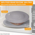 Walfos Silicone Microwave Mats, Heat Resistant Multi-Purpose Microwave Trivet Mat, Non-Slip Hot Pads, BPA Free Silicone Mats for Microwave, Oven, Hot Pan, Pot (Grey)