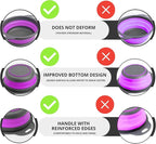 Black and Purple Food Strainer for Kitchen - Small Silicone Colander with Handle for Camping Multifunctional Strainer for Spaghetti and Pasta