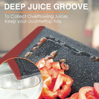 Extra Large Cutting Boards, Plastic Cutting Boards for Kitchen (Set of 3) Cutting Board Set Dishwasher Chopping Board with Juice Grooves Easy-Grip Handles, Red, Empune