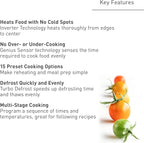 Panasonic Countertop Microwave Ovens, 0.9 Cu. Ft. 1000W, 15 Auto Cooking Presets, Inverter Technology for Even Cooking, with Genius Sensor Technology and Turbo Defrost- NN-SD47QSDAYH