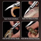 2024 New 5 in 1 Multifunctional Shrimp Line Fish Maw Knife with Cleaning Cloth, 304 Stainless Steel Shrimp Peeler, Fish Scale Remover Specialty Tools and Gadgets