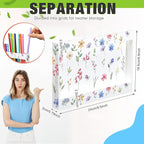 Qinyoung Acrylic Straw Holder for Cabinet Door with Double Sided Adhesive Tape Reusable Straw Organizer Tumbler Storage Kitchen Accessories Container for Counter Cupboard(Floral,Large,White)