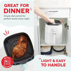 Dash Tasti-Crisp™ Air Fryer - AirCrisp® Technology - Compact Design with Adjustable Temperature Control - Nonstick Fry Basket & Auto Shut-Off Feature - 2.6 Quarts - White