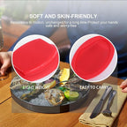 2pcs Oyster Shucking Tool and Holder Set, Silicone Hand Protective Clips, Kitchen Gadget for Safe Oyster Opening, Gray and Red, Seafood Specialty Tool for Home and Outdoor Use
