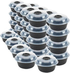 GoodCook 4-Cup Meal Prep Bowls Set with Lids and Dressing Cup,Microwavable Food Storage Containers for Meal Prepping,Set of 10,Black,(Pack of 4)