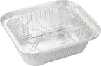 Waytiffer Aluminum Foil Pan with Platsic lids (50 Pack) 5.5" x 4.5" 1LB Capacity Foil Food Containers with Strong Seal for Freshness & Spill Resistance/Meal Prep Freezer Drip Pans BBQ,Takeout