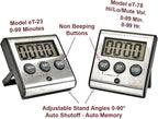 Elegant Digital Kitchen Timer - Stainless Steel Model eT-23, Super Strong Magnetic Back, Loud Alarm, Large Display, Auto Memory, Auto Shut-Off by eTradewinds