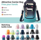 DYSANKY Insulated Water Bottle | Thickened Stainless Steel Vacuum Metal | Portable Sports Half Gallon Large Water Jug for Gym and Hiking with Straw, Carrier Bag, Handle Strap | BPA-Free 64 oz