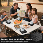 SEALON SLM03 Electric Coffee Mug Warmer (Black, 4 Pack) - 3-Temperature Desk Cup Warmer with Auto Shut-Off (4 Hours) for Heating Coffee, Tea, Milk & Beverages