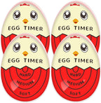Lasubst Egg Timer for Boiling Eggs that Changes Color When Done, Red, Pack of 4