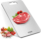 Titanium Cutting Board, 100% Pure Titanium Cutting Boards for Kitchen, Double Sided Non Toxic Cutting Board, Hygiene Durable Dishwasher Safe 13 ”× 8 ” (L)