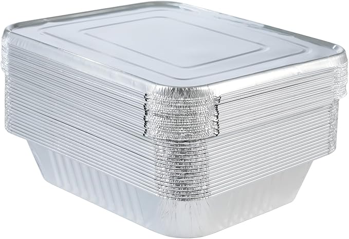 Waytiffer Disposable (25pack) 9x13 Aluminum Foil Pans with Lids, Half Size Deep Steam Table Pans, Heavy Duty Aluminum Baking Pans for Cooking, Roasting, Heating, Serving & Lining Steam-Table Trays