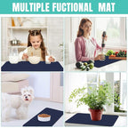 WISELIFE Coffee Mat Super Absorbent Dish Drying Mat Coffee Bar Accessories Large Drying Mats for Kitchen Counter 17" W x 30" L, Blue