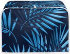 JEOCODY Large 2 Slice Blue Weed Decorative Toaster Bread Maker Cover - Quilted Dust-proof Cover with Fingerprint Protection