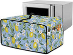 Lemon Daisy Print Toaster Oven Heavy Duty Cover with Pockets, Dust-proof Anti Fingerprint Microwave Oven Cover, Air Fryer Covers for Kitchen Counter (Large-18.5*22.5*12.99 inches)