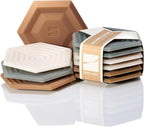 LINE+ARC Extra Thick Silicone Coasters (As Seen in NYTimes WireCutter) Waterproof Anti-Stain Heat-Safe Dishwasher-Safe Degrē Coasters (Set of 6, Joshua Tree) Outdoor Rubber Mid-Century Modern