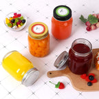 Glass Mason Jars with Silver Lids 16 oz - 15 Pack Regular Mouth Canning Jars for Food Storage, Meal Prep, Overnight Oats, DIY Crafts - Includes 24 Stickers & Brush