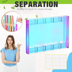 Qinyoung Acrylic Straw Holder for Cabinet Door with Double Sided Adhesive Tape Reusable Straw Organizer Tumbler Storage Kitchen Accessories Container for Counter Cupboard(Classic,Large,Iridescent)