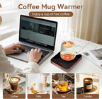 Coffee Mug Warmer for Desk with Auto Shutoff, Coffee Cup Warmer for Desk Auto Shut Off with 3 Temp. Settings & 1-12H Timer (Valentines Day Coffee Gifts)